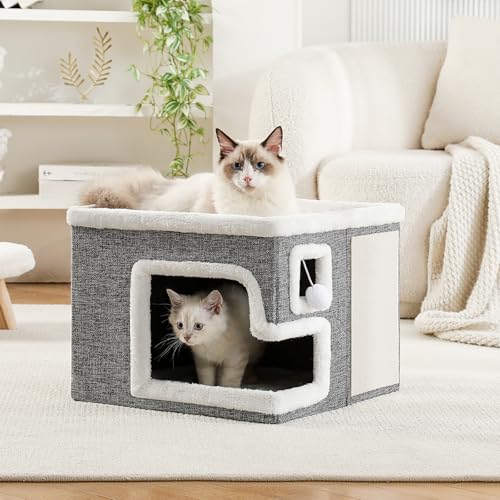 Cat Houses for Indoor Cats (Grey / Large)