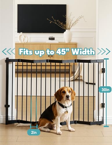 Retractable Safety Gate (Black / 45" Wide, 30" Tall)