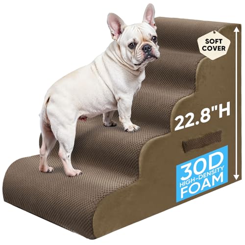 5 Step Pet Stairs for High Beds & Sofas (Brown / 5-step 22.8"H)