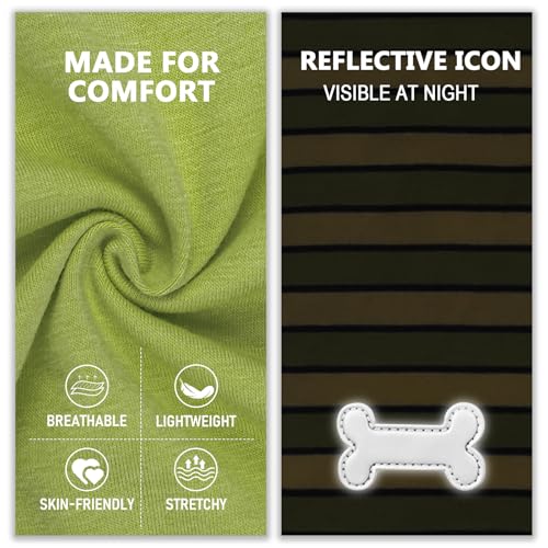 2Pack Cotton Dog Shirt for Large Dogs Soft Striped Tank Top (XXX-Large (55-75lbs) / 05# 2Pack (Green+Striped))