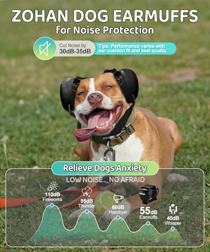 DG02 Dog Ear Muffs Noise Protection (Black-medium-gel Earpads)