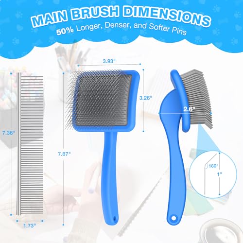 Large 3 in 1 Dog Grooming Kit (Blue)