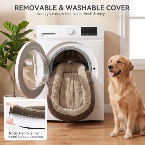 Orthopedic Dog Bed for Medium Dogs (Brown / 28"l X 23"w X 6.5"th)