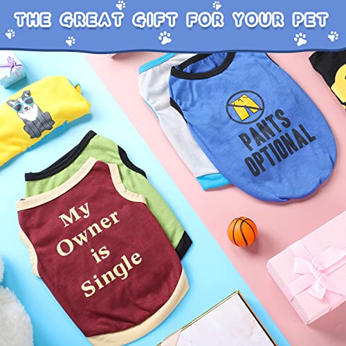 8 Pcs Dog T Shirts Printed Funny (Small)