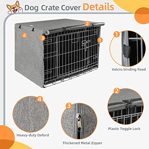 Dog Crate Cover (Grey / 48 Inch)