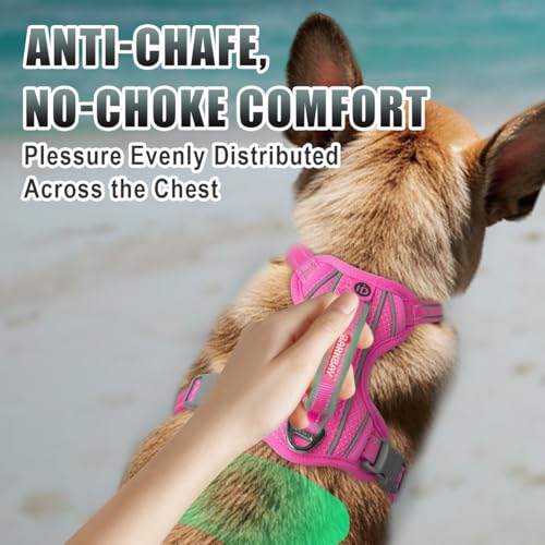 Dog Harness for Small Sized Dog No Pull Dog Vest ID Tag Pocket (Pink / Small)
