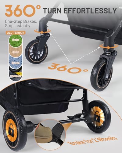 Dog Stroller for Medium & Large Dogs Up to 66 lbs (Classic Black)