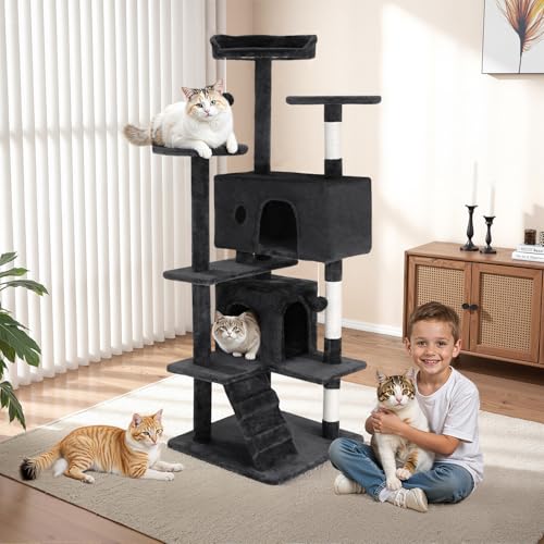 54" Cat Tree Tower (Grey)