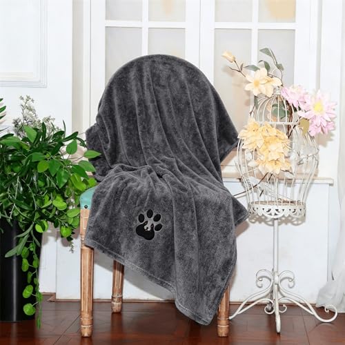 Extra Large Dog Towels for Drying Dogs 2 Pack (Black and Brown / XL-55" * 36")