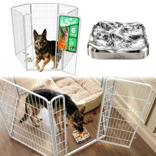Homeplus Indoor Dog Playpen with Lick Mat (White / 45"H)