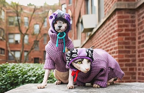 Thermal Knitted Dog Sweater Doggy Winter Coat Pet Clothes Doggie Turtleneck Jacket Puppy Outfits Cat Sweatsuit Lavender Purple X (X-Large / Purple)