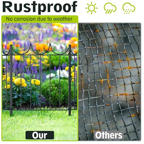 Decorative Garden Fence (10 Panels-24in(H)x10.4ft(L))