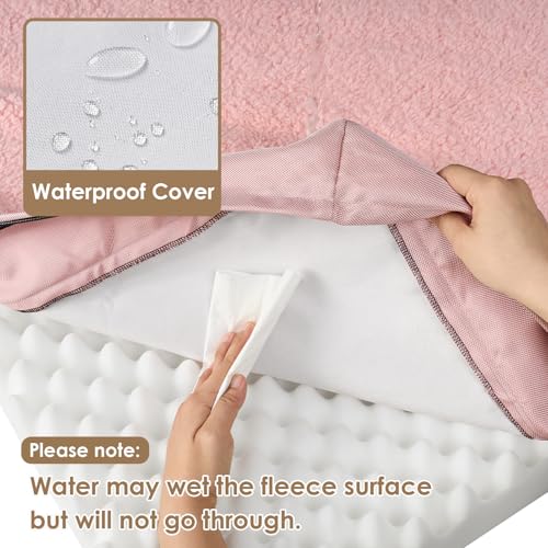 Orthopedic Dog Bed with Removable Washable Cover (30*20*3.5 inches / Pink)
