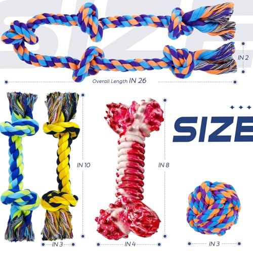 Dog Chew Toys for Aggressive Chewers (5 Packs / Large)