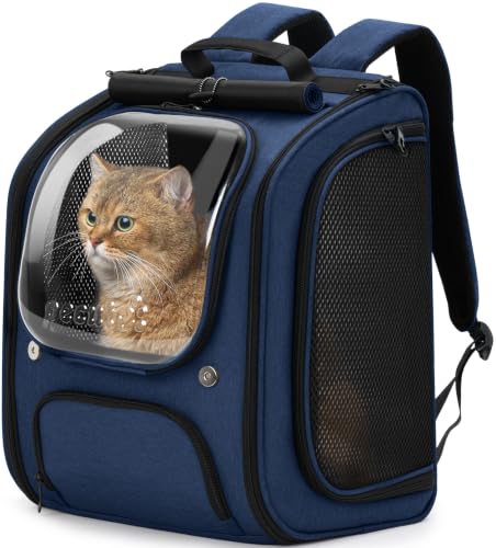 Cat Backpack Carrier (Blue / 12.6"L x 10.2"W x 16.5"H)