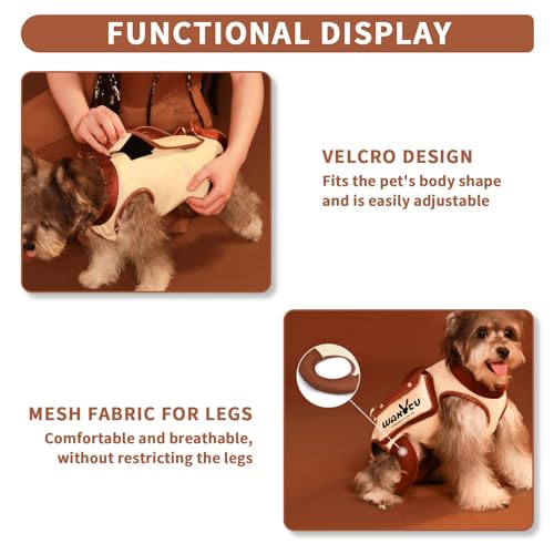 Dog Lift Harness Dog Carrier VES Harness Adjustable Leash with Small Puppy Treat Bag (Large(11-16 LBS) / 1.0 White)