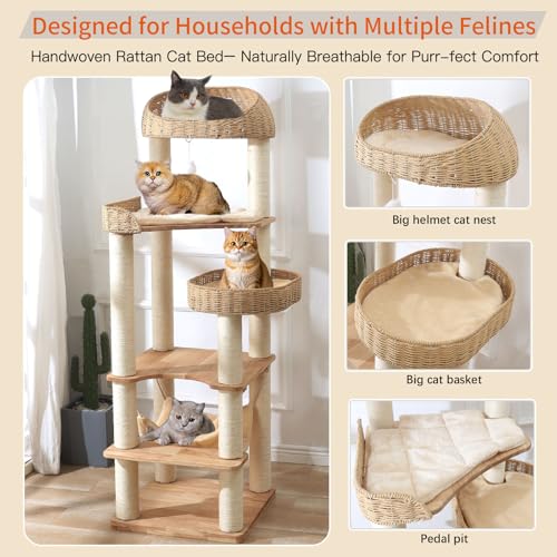 Wooden Cat Tree for Indoor Cats