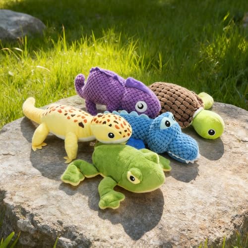 5 Pack Plush Crinkle Squeaky Dog Toys for Small Medium Large Dog
