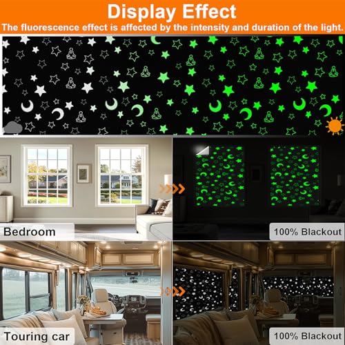100% Upgraded Blackout Curtains (Star 98x57in)