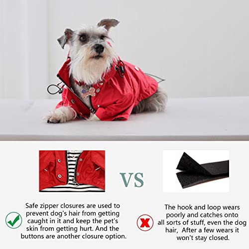 Dog Zip Up Raincoat with Reflective (XX-Large / Red)
