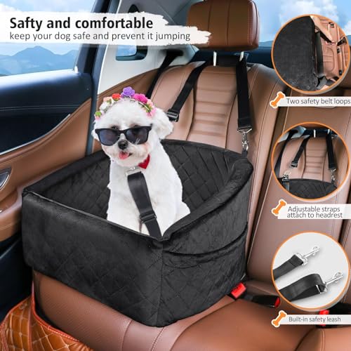 Dog Car Seat for Small Medium Dogs (Black)