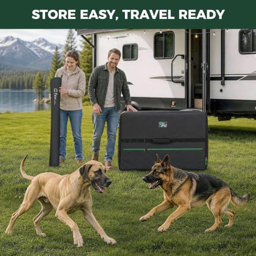 Rollick Dog Playpen with Storage Bags (Black / 50"H)