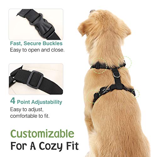 Dog Seat Belt Vest Harness for Car (Black / XL (Chest: 24.4-34.7", Neck: 18.9-29.1"))