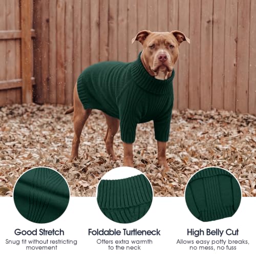 Turtleneck Dog Sweater (Green / Medium)