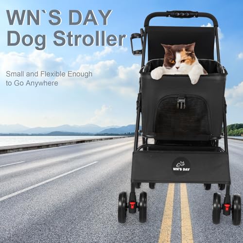 3 in 1 Pet Dog Stroller for Small Medium Dogs 10 (Black)