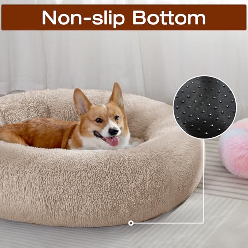 Dog Bed Calming Anti (27" / Cream Brown)
