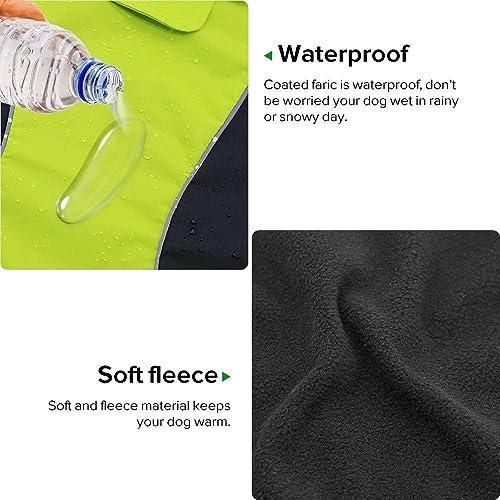 Dog Raincoat Waterproof Coats (Green-L)