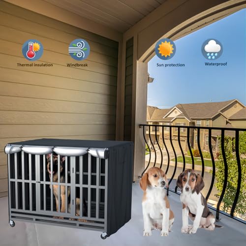 Dog Cage Cover Fits Metal Dog Cages All (Black / 38"L x 26.3"W x 31"H)