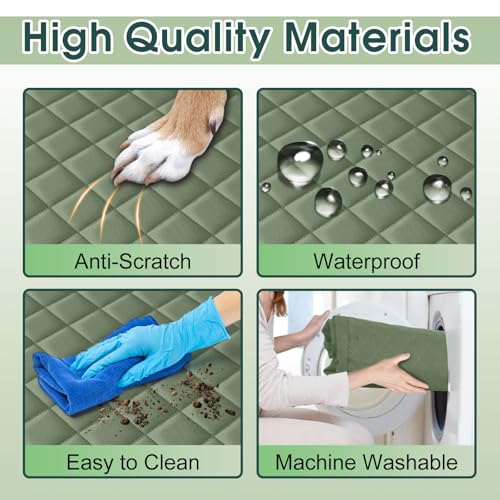 Waterproof Dog Car Seat Cover for Back Seat (Green / Small,Standard)