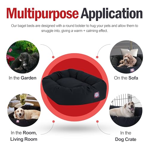 Bagel Calming Dog Bed (Black)