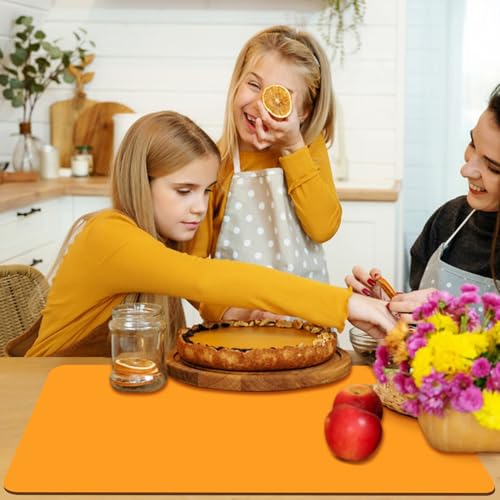 Extra Large Silicone Mats for Kitchen Counter (05-orange / 27.6"L x 15.7"W)