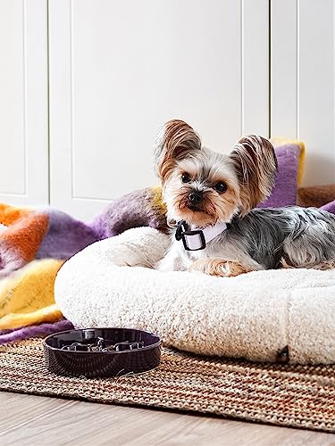 Ceramic Slow Feeder Dog Bowls Small Breed (Grey / S-0.5 Cups)