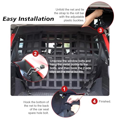 Dog Barrier Divider Net for Jeep Wrangler JK JL Unlimited 4