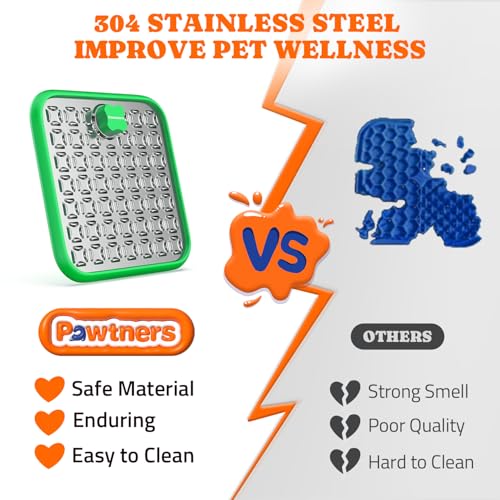 Stainless Steel Lick Mat for Dogs & Cats (green / 1pack)