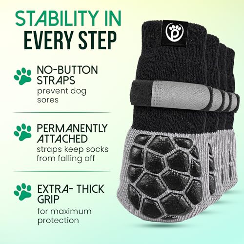 MaxGrip PAWWEAR Anti‑Slip Dog Socks (Large)