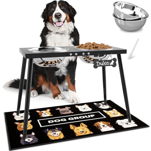 Metal Elevated Dog Bowls (Height-17inch / Black-XX)
