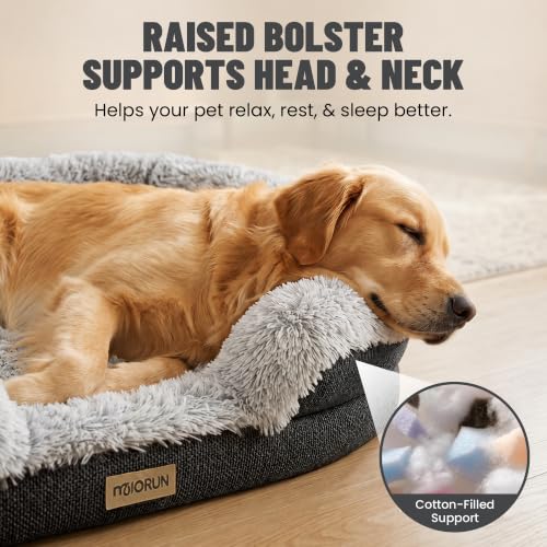Fluffy Orthopedic Dog Beds Large Sized Dog (Charcoal Gray / M(36", UP to 50lbs))