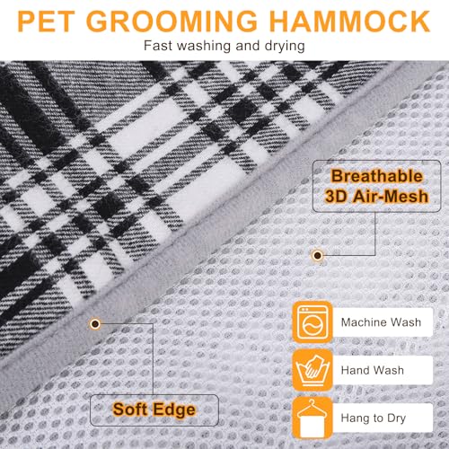 Dog Grooming Hammock for Small Dogs (XS (Leg Spacing: 6-9.5" / Max W: 15lbs) / Black & White)
