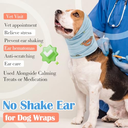 Soft Quiet Ears for Dogs Hearing Protection Noise Cancelling (L(Head Girth:13.8in-22.4in) / Blue)