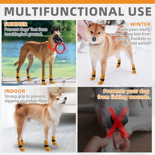Dog Socks for Hot (Tiger Brown / Large (4 Pack))