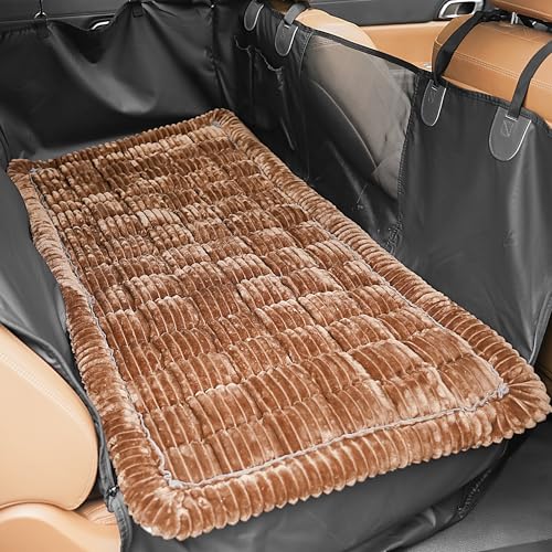 Backseat Dog Bed Mat for Car (Brown / 51.1"L x 23.6"W x 1.5"Th)