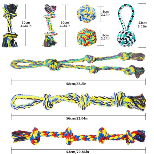 Natural Cotton Dog Rope Toys (colorful-8PCS)