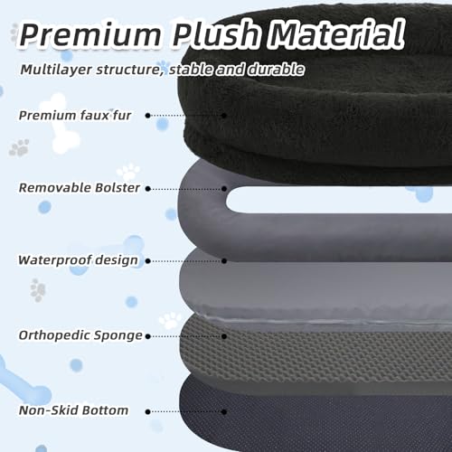 Human Dog Bed (71.0"L x 45.0"W x 12.0"Th / Black)