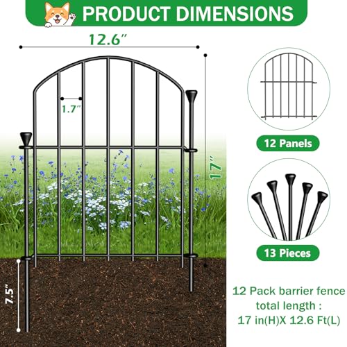 No Dig Garden Fence Panels (17in(H) x 12.6ft(L))