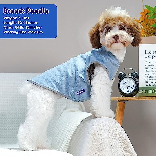 2 Pack Fleece Dog Sweater Pullover Lightweight Reflective Jacket (XXX-Large / Blue & Mist Blue)