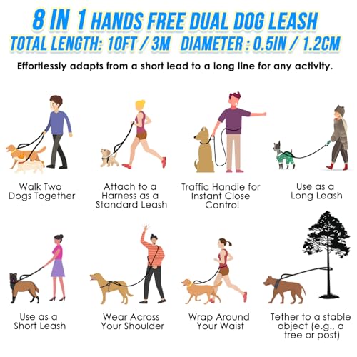 Hands Free Dog Leash (Blue Diagonal Stripe)